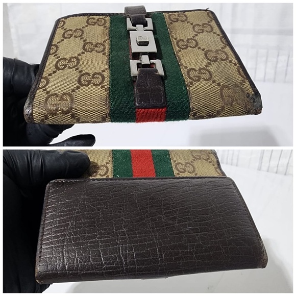 Authentic GUCCI Monogram Web Wallet Brown/Beige - Picture 10 of 15